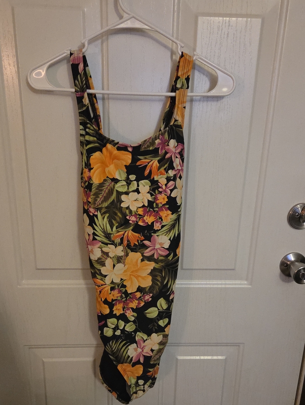 Hurley Black Label with Yellow and Pink  Floral Accents Size Large